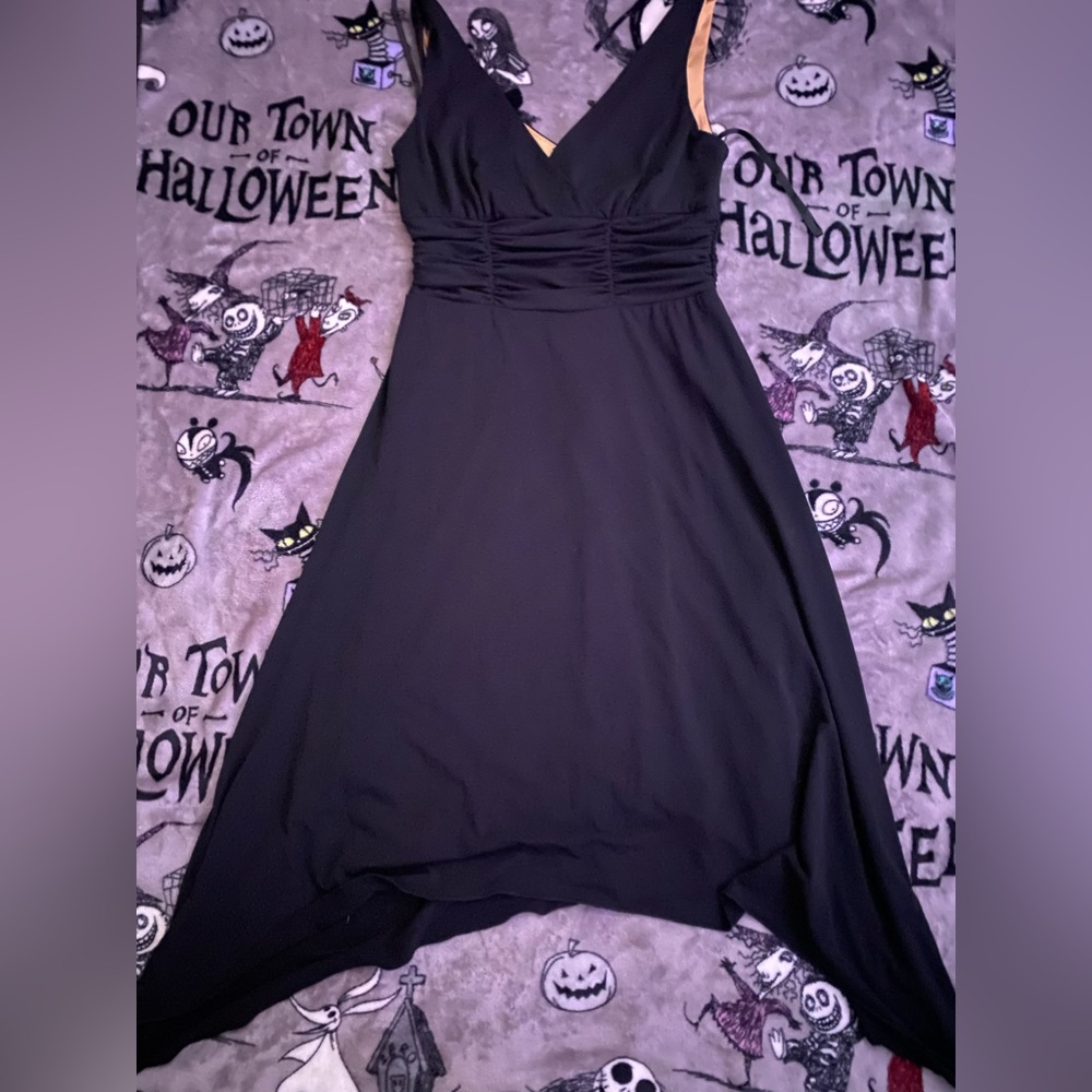 Black asymetrical cut 90s fairy dress